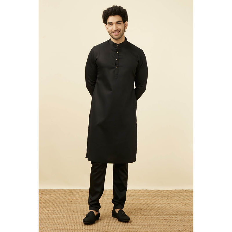 Manyavar Cotton Solid Kurta for Men (M)