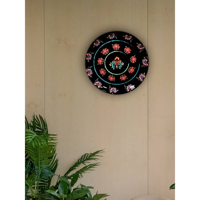KOLOROBIA Noir Floral Passion Painting Inspired Home Dcor Wall Plate 8 Inch