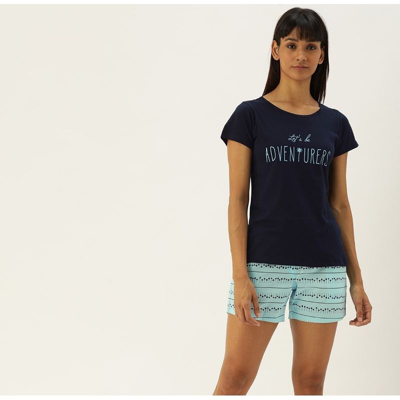 Buy Clt.s Women Tshirt & Shorts Blue Online