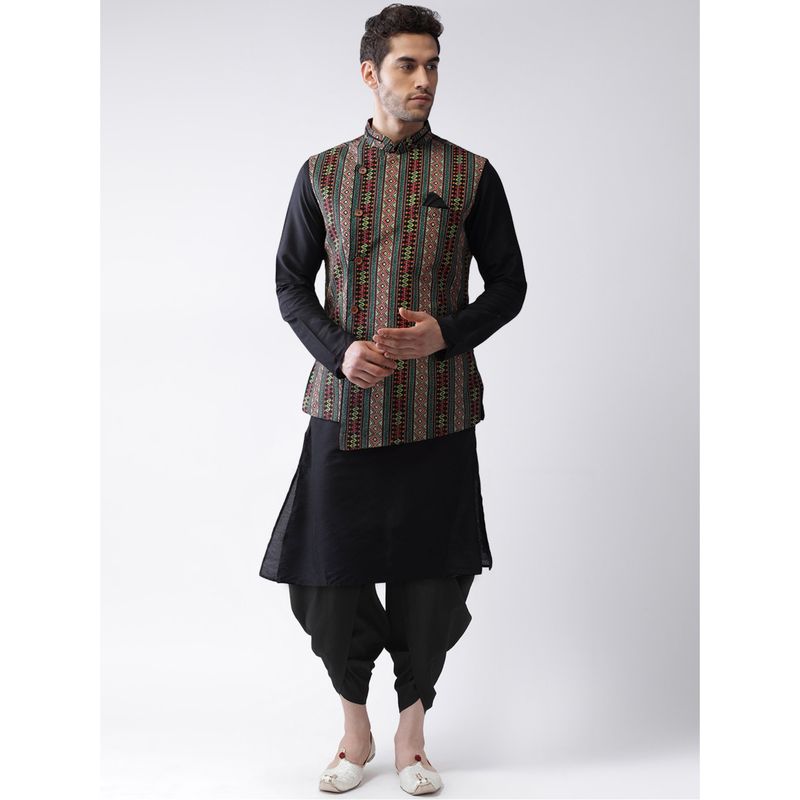 KISAH Men Multi Nehru Jacket Kurta Dhoti (Set of 3) (38)
