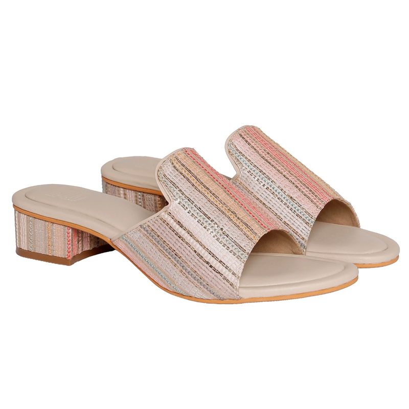 Veruschka By Payal Kothari Woven Pink Phirni Block Heels (EURO 35)