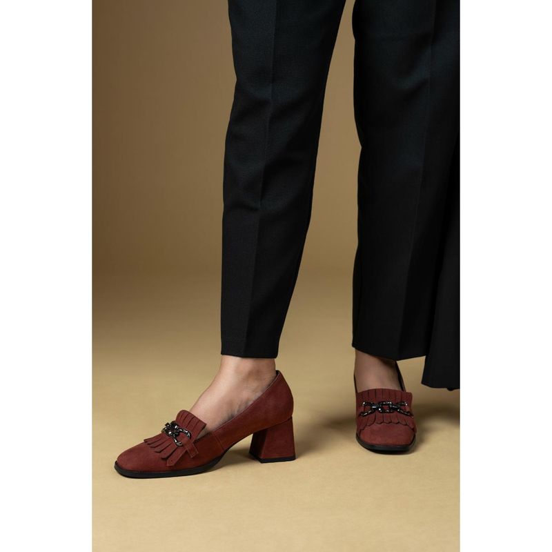 MIORAH Maroon Leather Pumps (EURO 36)