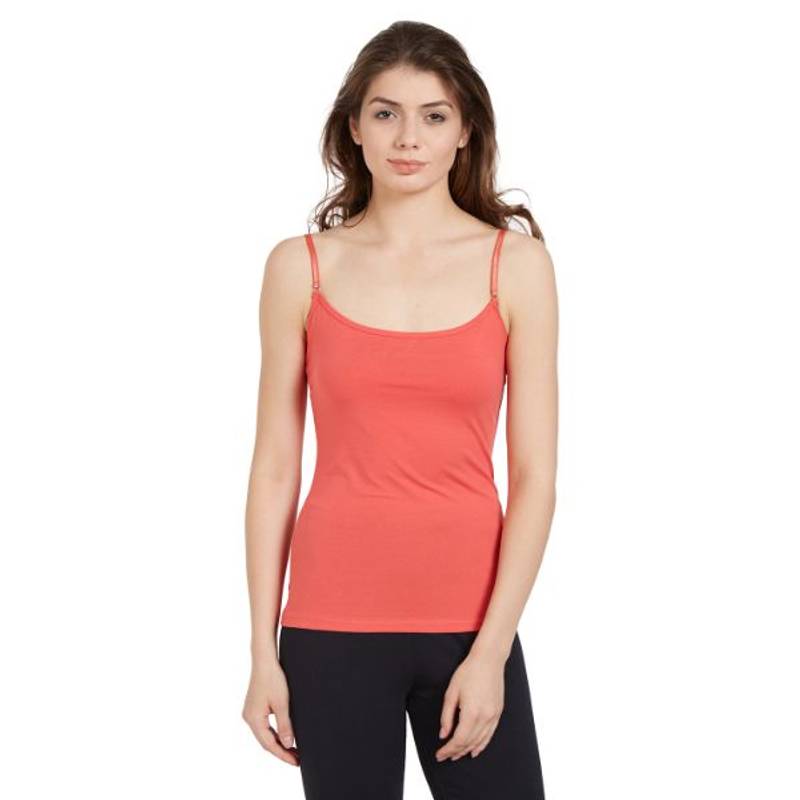 SOIE Women'S Orange Cotton Spandex Slip (S)