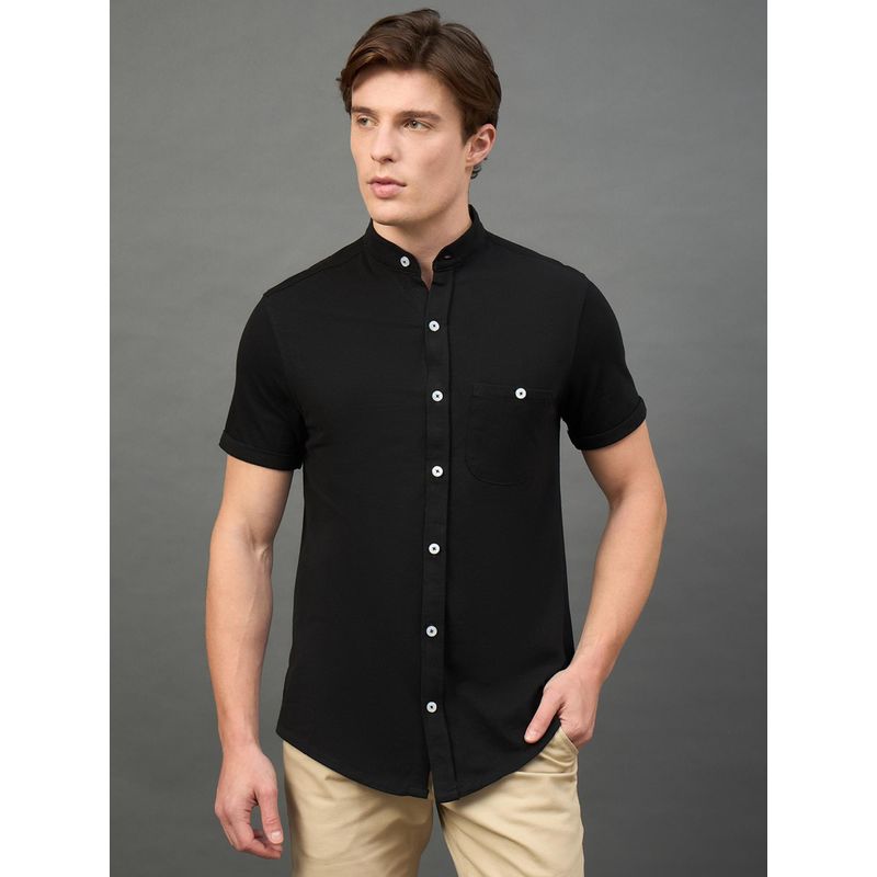 Club York Black Solid Shirt (M)