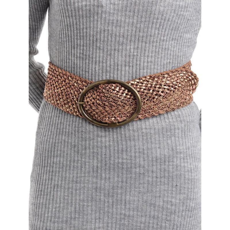 ART N VINTAGE Women Semi Formal Leather Self Design Rose Gold Belt (42)