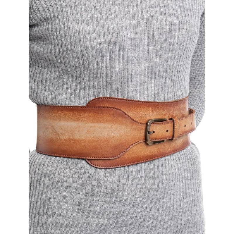 ART N VINTAGE Women Semi Formal Leather Solid Tan Belt (28)