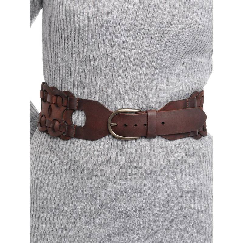 ART N VINTAGE Women Semi Formal Leather Textured Brown Belt (28)