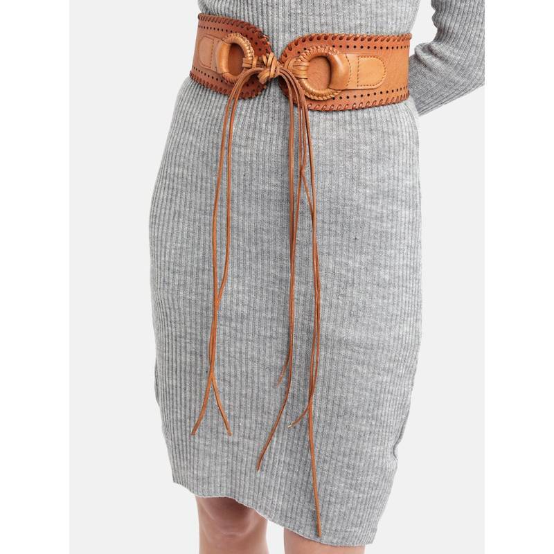 ART N VINTAGE Women Semi Formal Leather Textured Rust Belt (28)