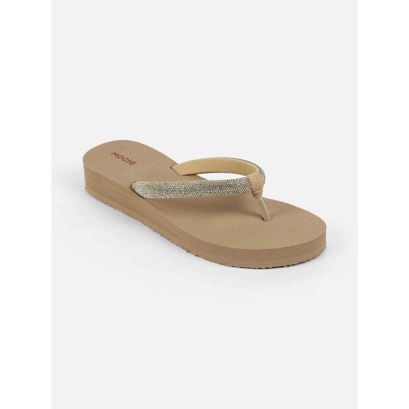 Mochi Women Beige Sandals (EURO 36)