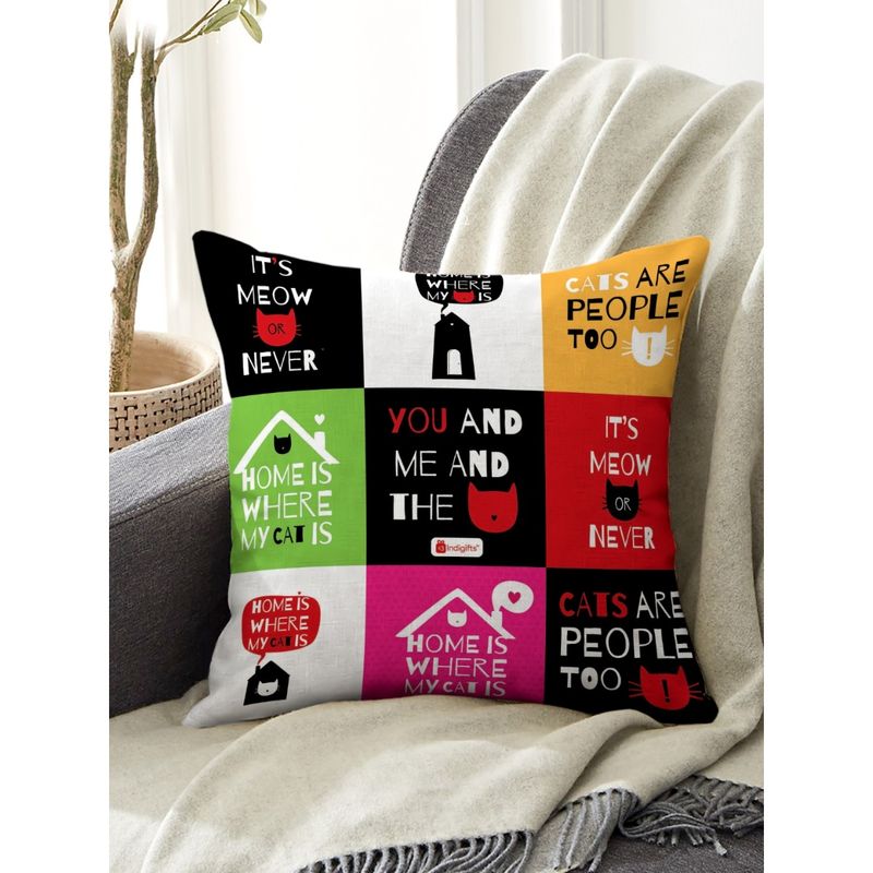 Buy Indigifts Printed Cushion Cover With Filler, Multicolor, 1 Cushion