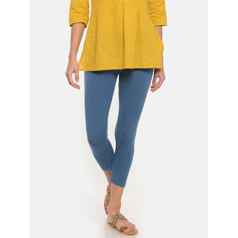 Buy Go Colors Jean Blue Legging Cropped S Online