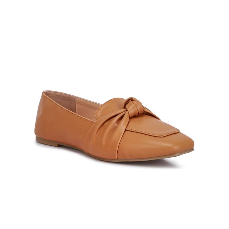 London Rag Tan Recycled Faux Leather Flat Ballerinas (UK 4)