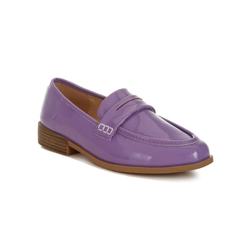 London Rag Purple Penny Strap Detail Loafers (UK 3)