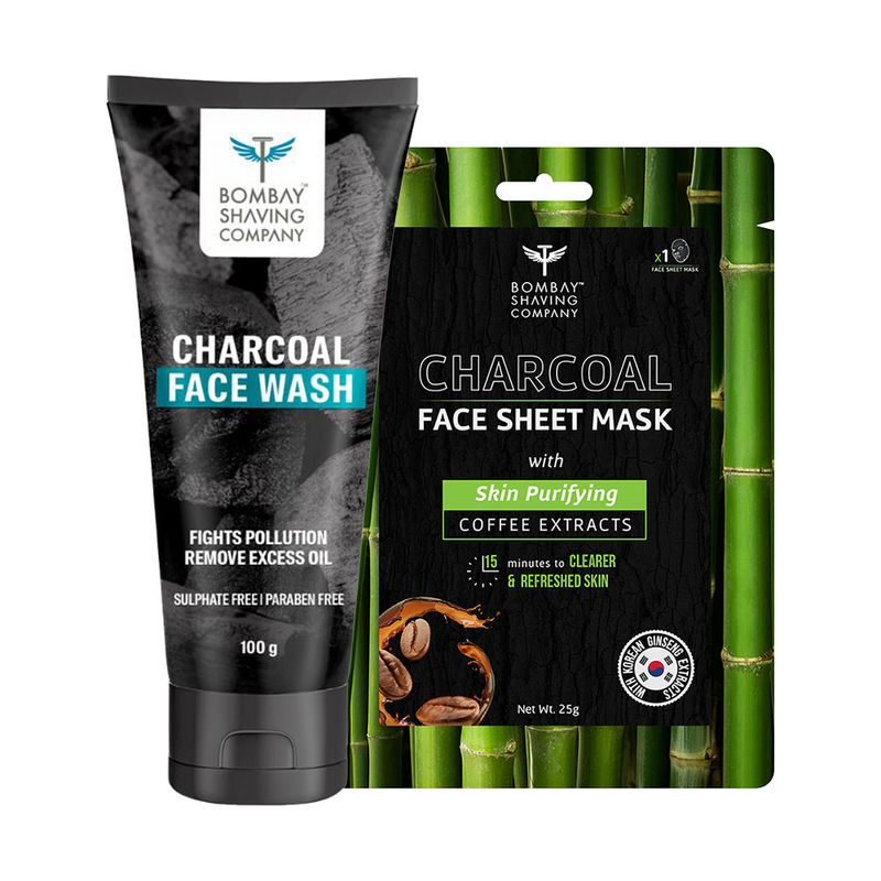 Bombay Shaving Company Charcoal Face Wash + Free Charcoal Face Sheet