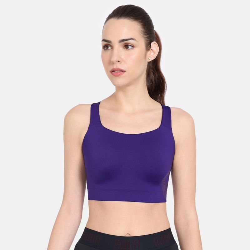 Buy Zivame Zelocity High Impact Quick Dry Sports Bra Purple Online