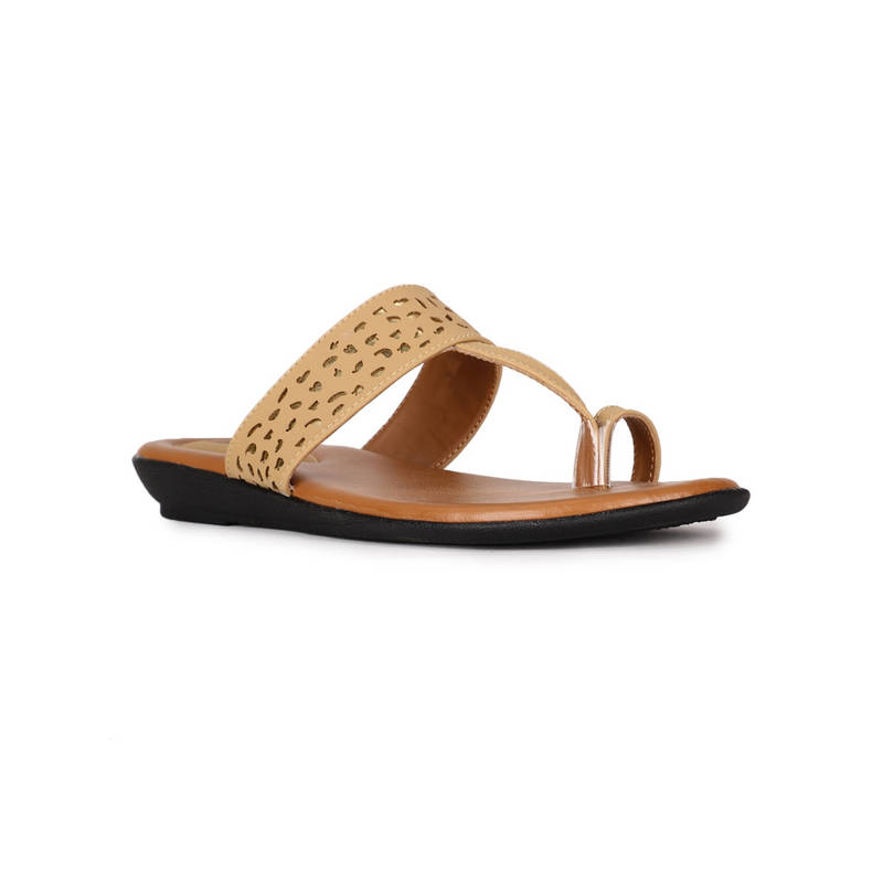 Bata Detailed Tan Flats (UK 7)