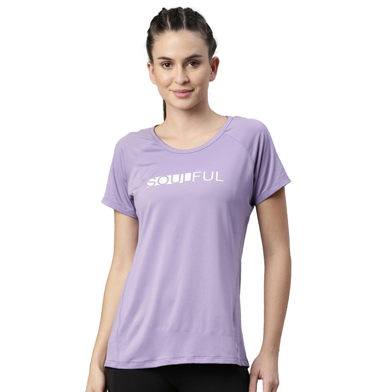 Enamor Athleisure E163-Raglan Short Sleeve Scoop Neck Dry Fit Graphic Tee-Chalky Violet (S)
