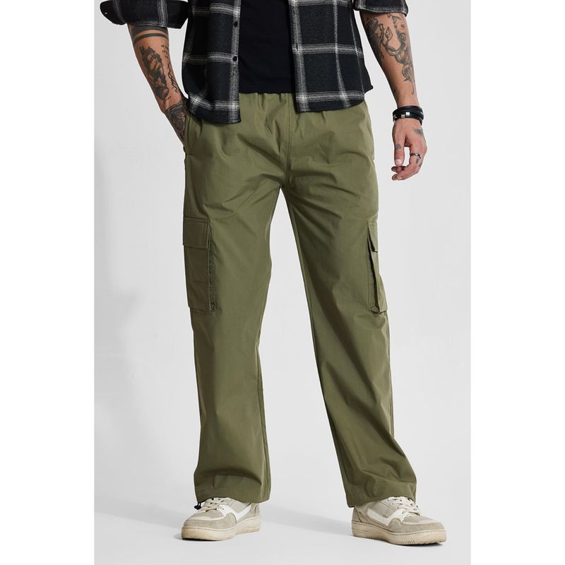 Snitch Olive Loose Fit Cargo Pants (34)