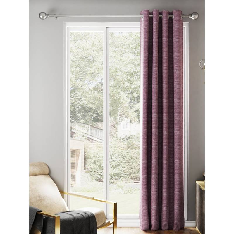 BIANCA Jacquard Blackout Eyelet Curtain 1 Pc (Tremezzo) Plum (7 Feet)
