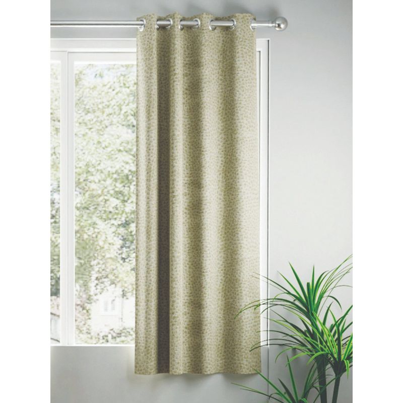 BIANCA Jacquard Blackout Eyelet Curtain 1 Pc (Tremezzo) Abstract Sage (5 Feet)