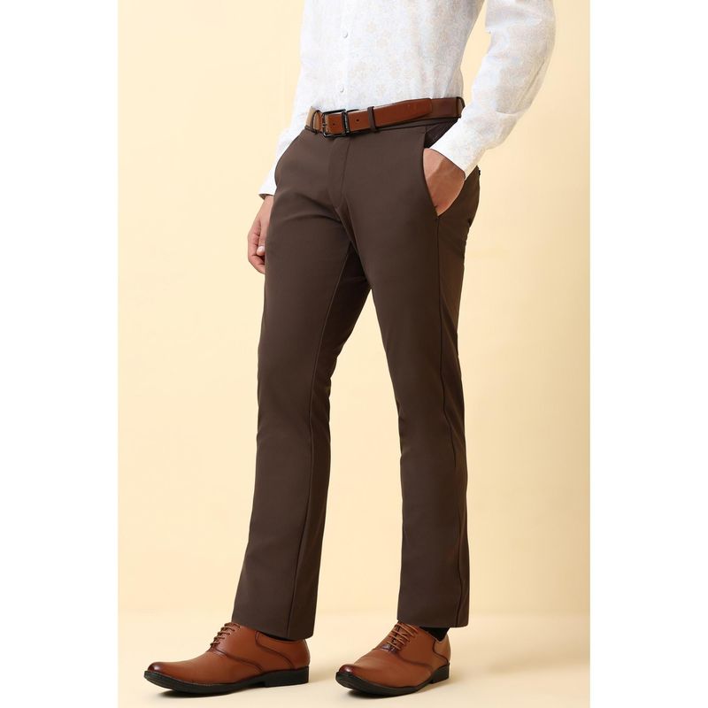 Allen Solly Mens Brown Solid Formal Trouser (32)
