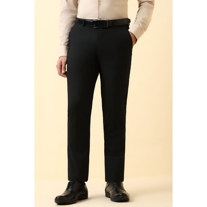 Allen Solly Mens Black Solid Formal Trouser (30)