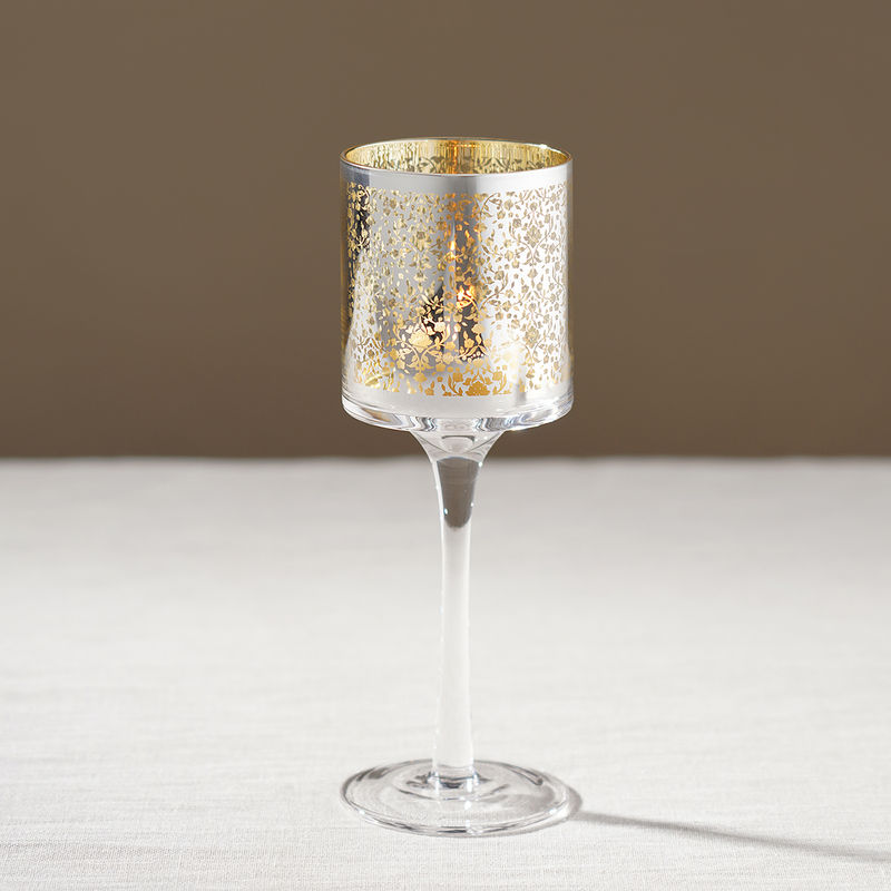 Silver Glass Candle Holder main image 1