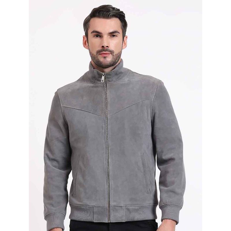 Saint G Parc Grey Leather Men Jacket (S)