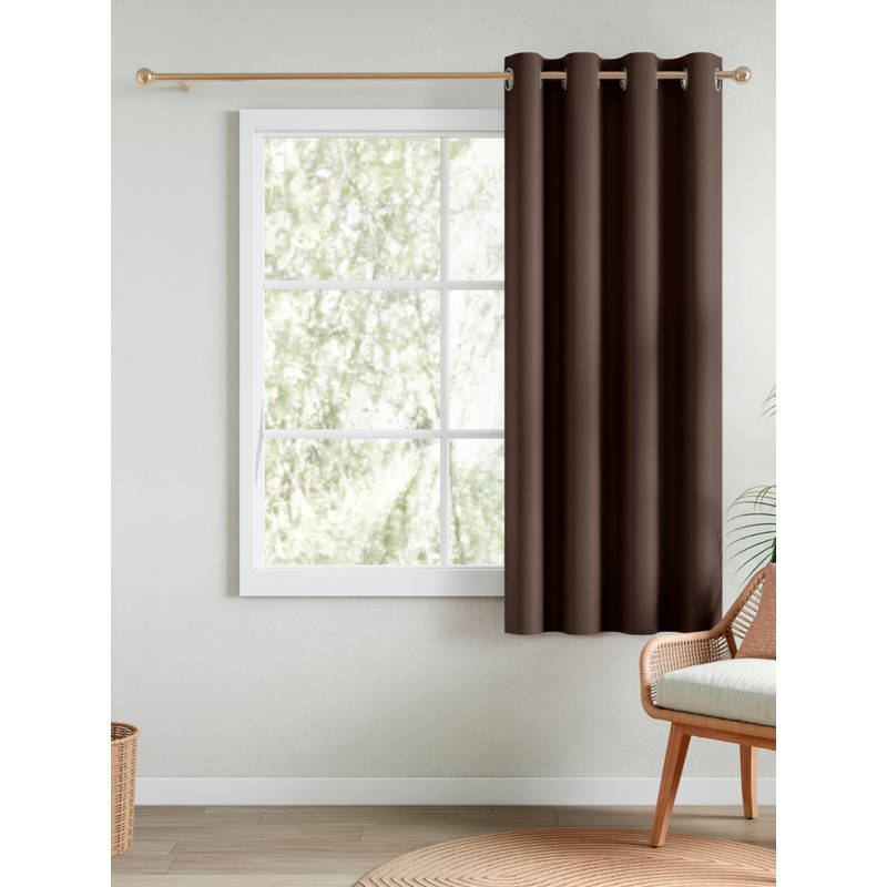 RIVERMOOR Brown Blackout Solid Window Curtain (5 Feet)
