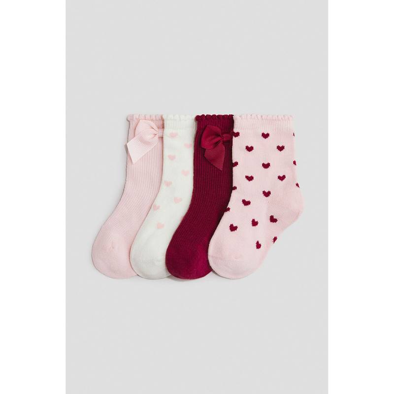 H&M Girls Multi-Color 4-Pack Socks (000)