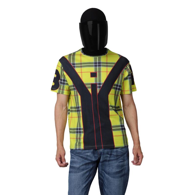 NoBiY Multi Regular Fit Round Neck Printed Half Sleeves Tartan Print T-Shirt (XL)