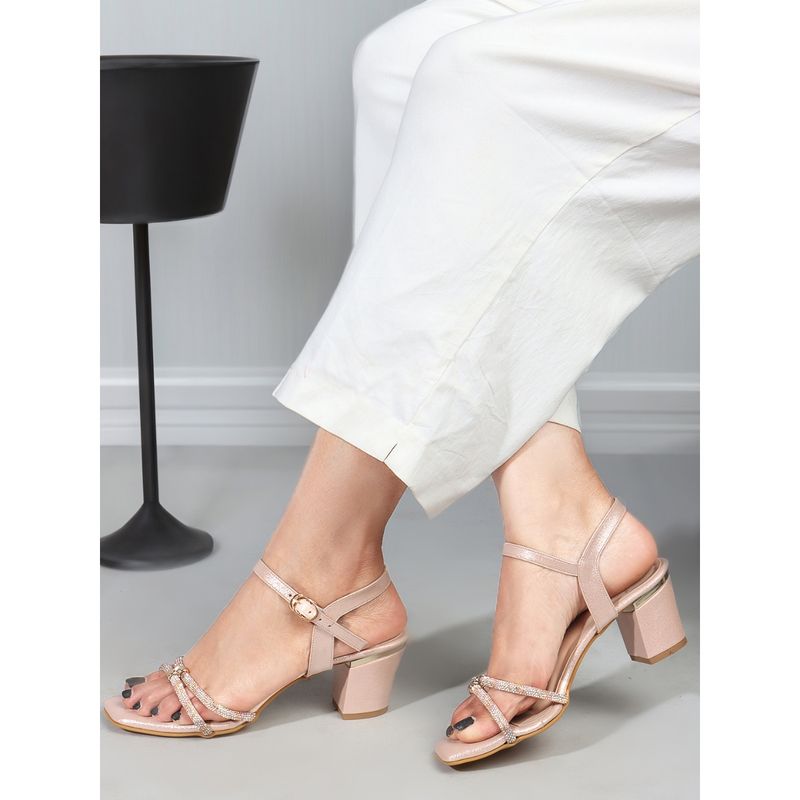 Carlton London Pink Block Heels With Buckle for Women (EURO 40)