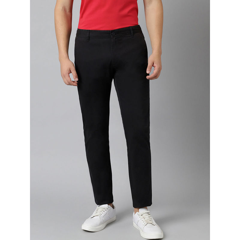 Subtract Slim Fit Organic Cotton Stretch Chino in Black (34)