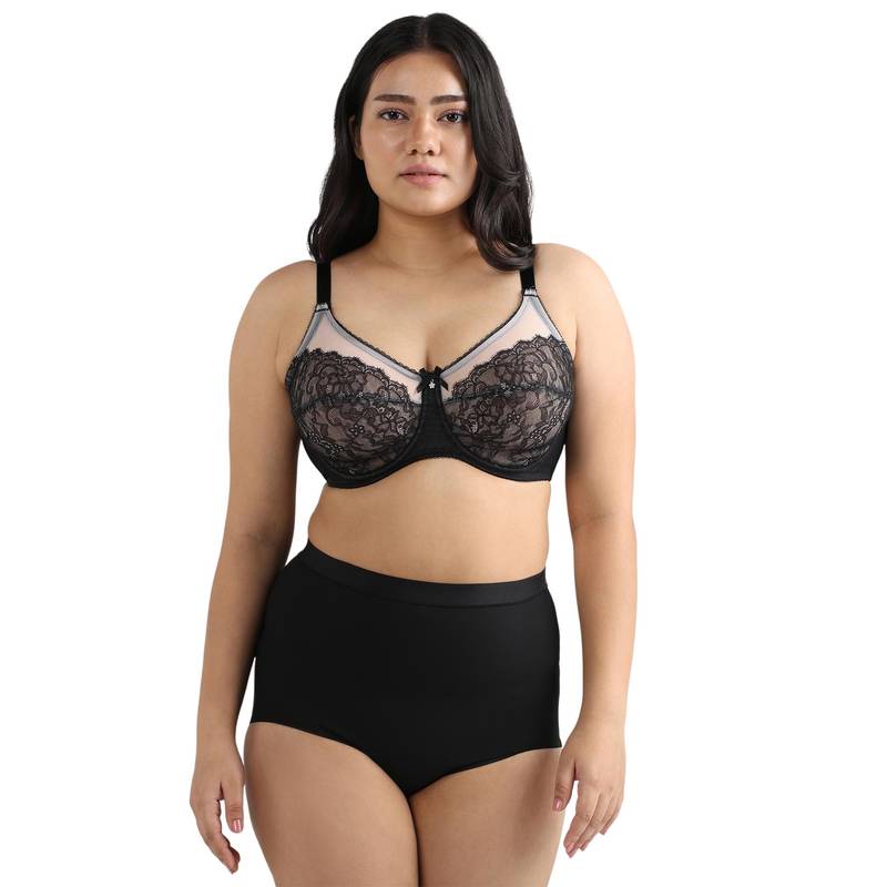 Wacoal Women's Shape Revelation Mid Waist Full Coverage Seamless Black Shaping Brief (2XL)