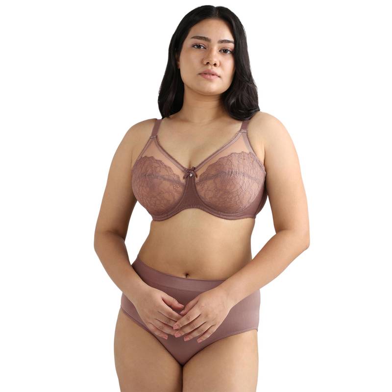 Wacoal Retro Chic Non-Padded Wired Full Coverage Full Support Everyday Comfort Bra - Beige (42D)