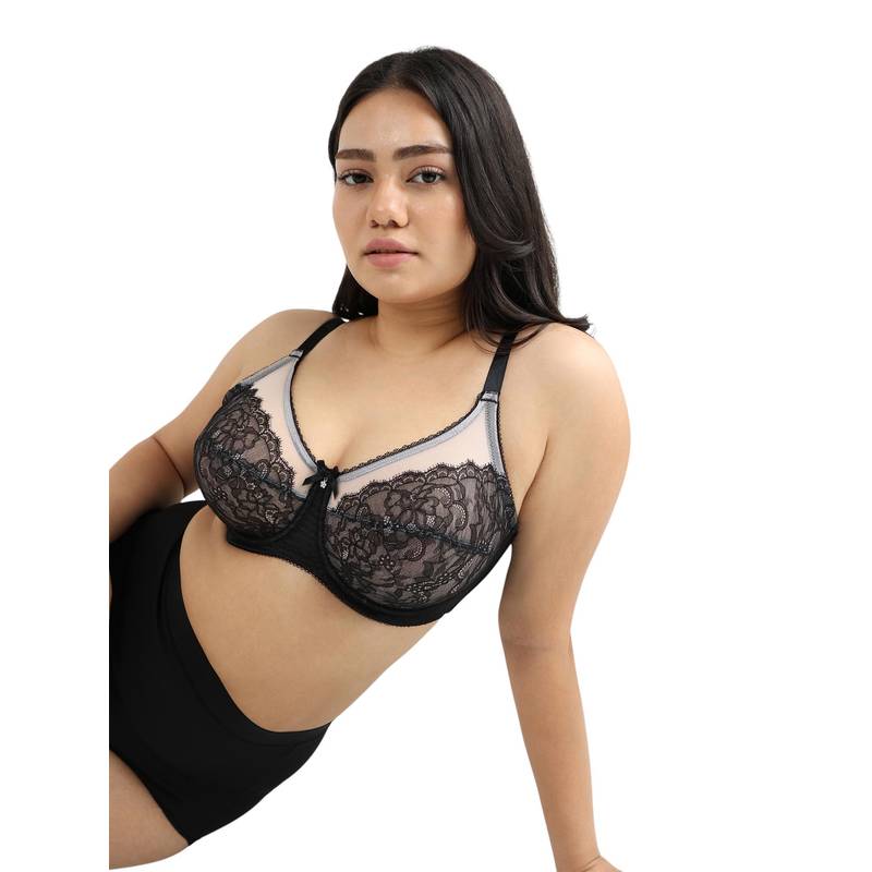 Wacoal Retro Chic Non-Padded Wired Full Coverage Full Support Everyday Comfort Bra - Black (42E)