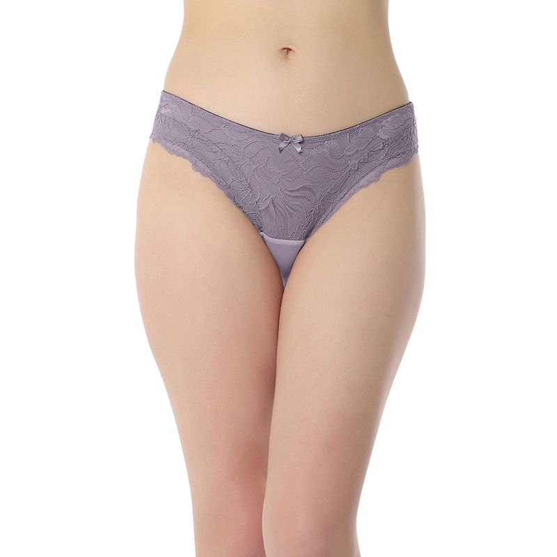 Amante Solid Low Rise Three-Fourth Coverage Elegance Brazillian Panty- Lavender (S)