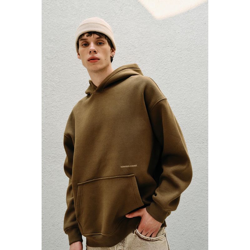 Bonkers Corner Brown Mocha Wear A Hug Oversized Hoodie For Men (M)