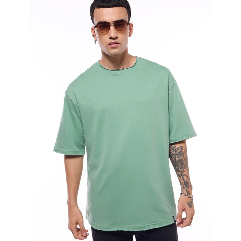 Bewakoof Heavy Duty 1.0 Men's Granite Green Oversized T-shirt (S)