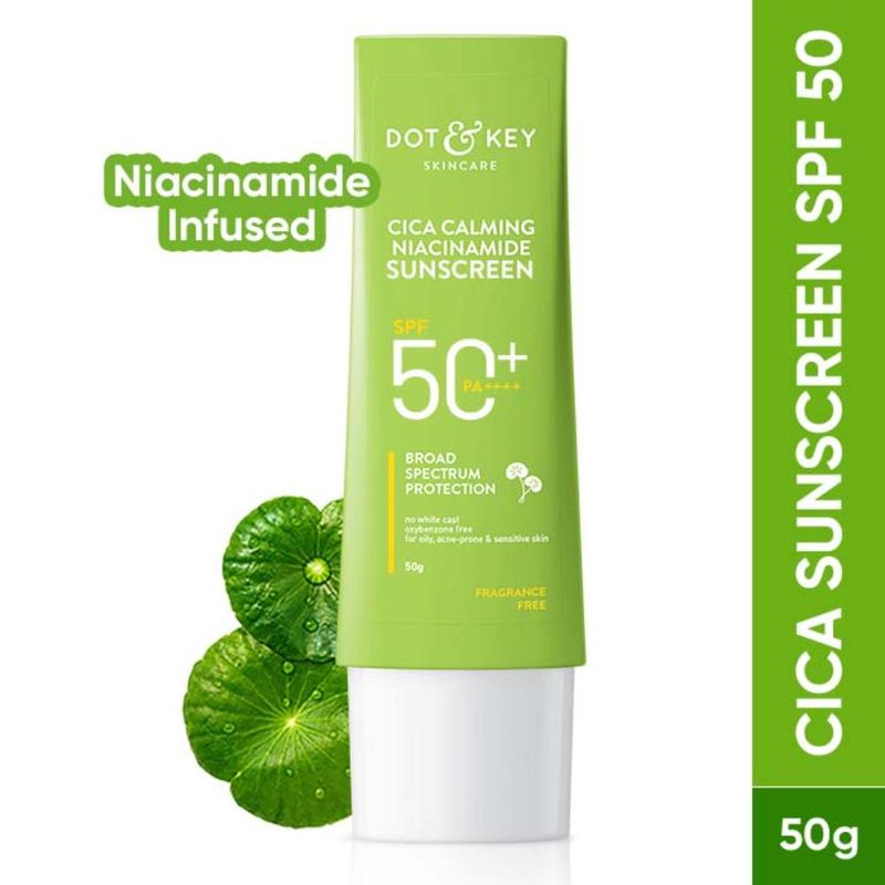 Dot & Key Cica Calming Niacinamide Face Sunscreen SPF 50 PA+++ For Oily Acne Prone & Sensitive Skin