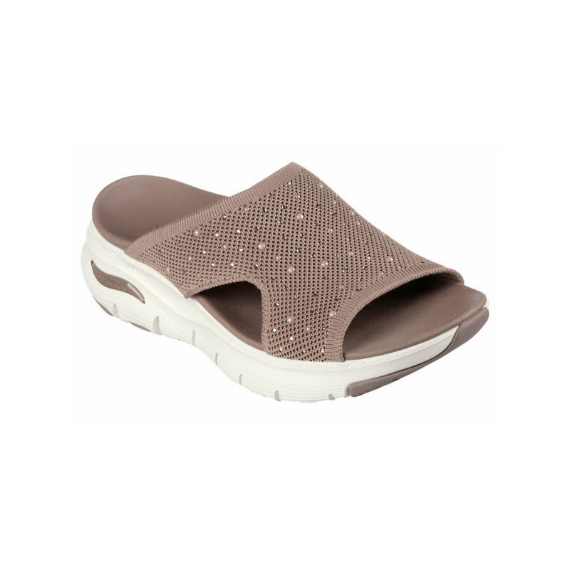 SKECHERS Women Beige Arch Fit Sandals (UK 5)