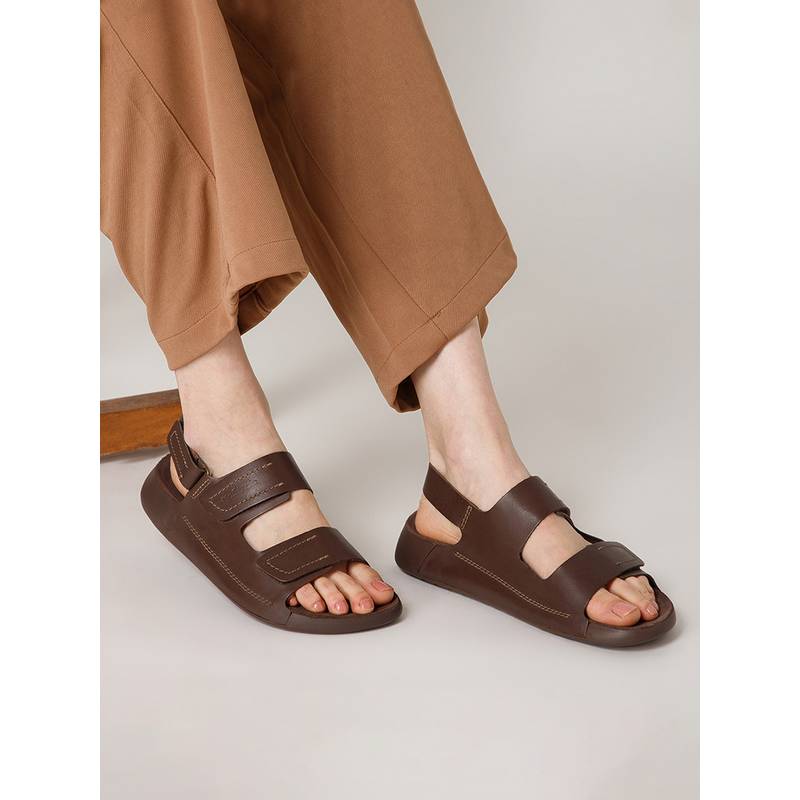 NoStrain Back Strap Leather Sandals - Brown (UK 5)