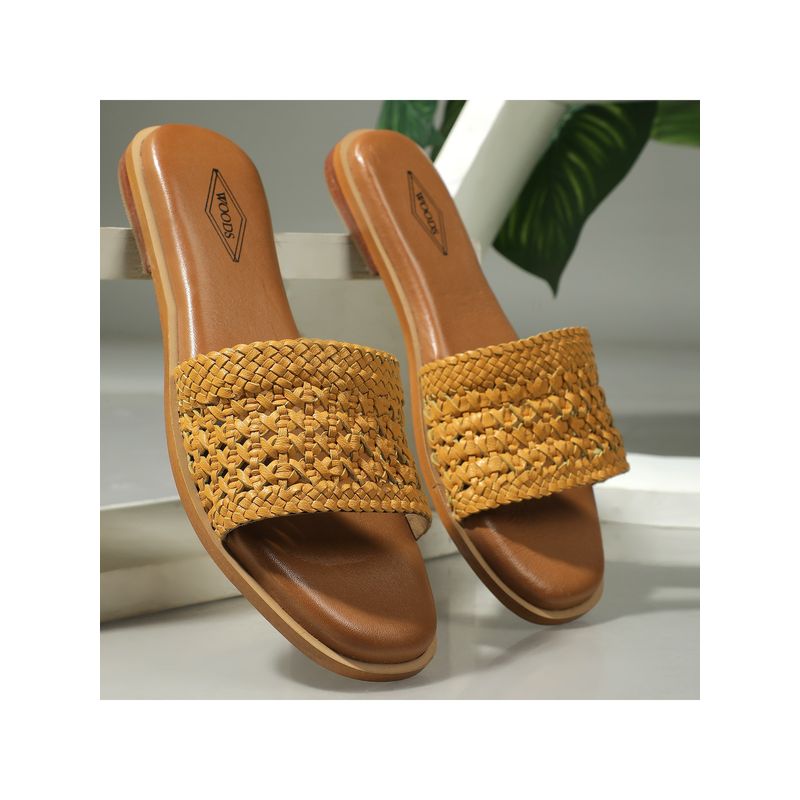 WOODLAND Casual Softy Yellow Flats For Women (EURO 38)