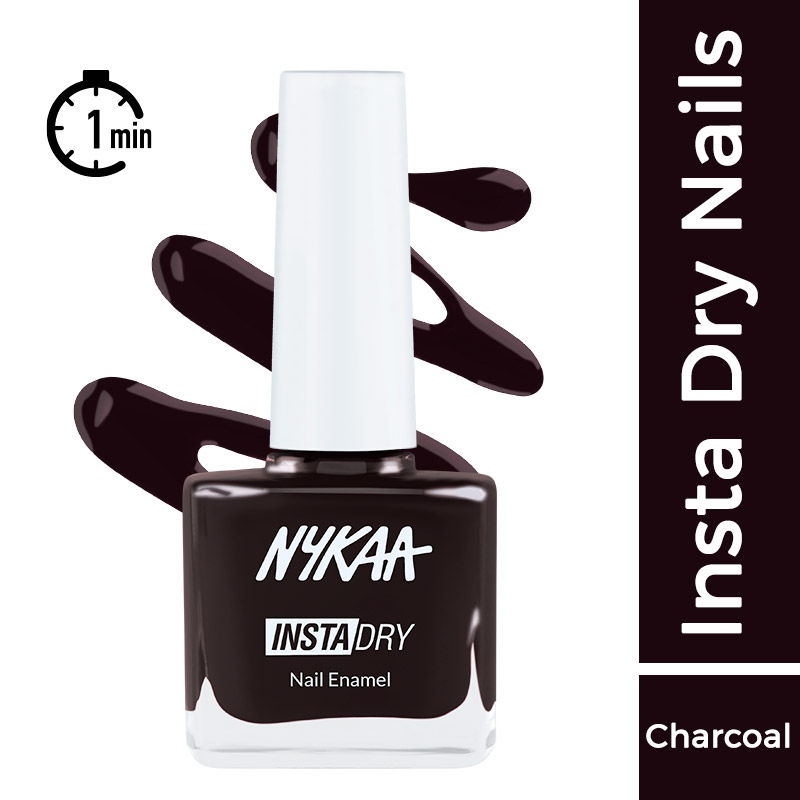 Nykaa Insta Dry Fast Drying Nail Enamel Polish Throwback Taupe 333 - Charcoal