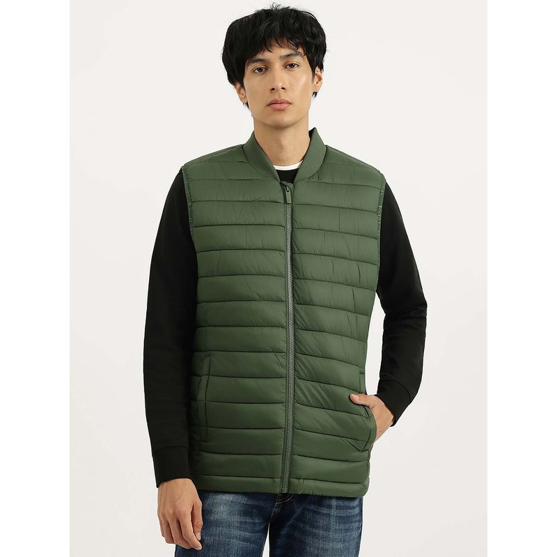 United Colors of Benetton Green Regular Fit Solid Puffer Jacket (XL)