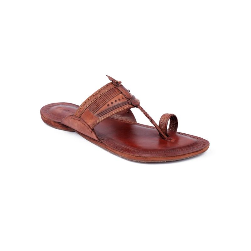 Korakari Vintage Kolhapuris Dark Brown Braided (UK 8)