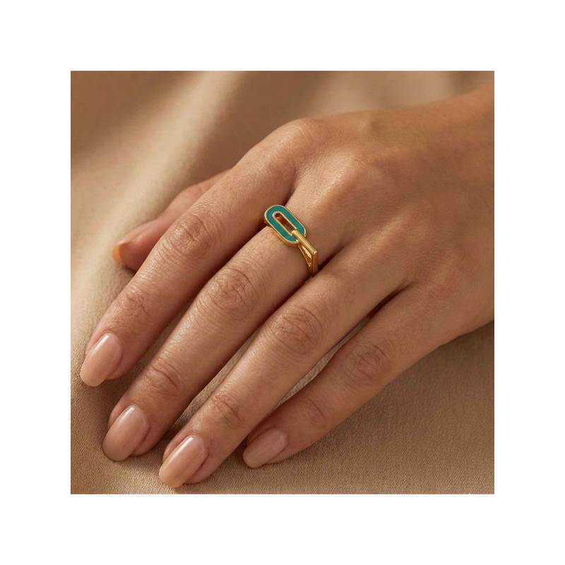 Nishani 925 Green Enamel Ring (6)