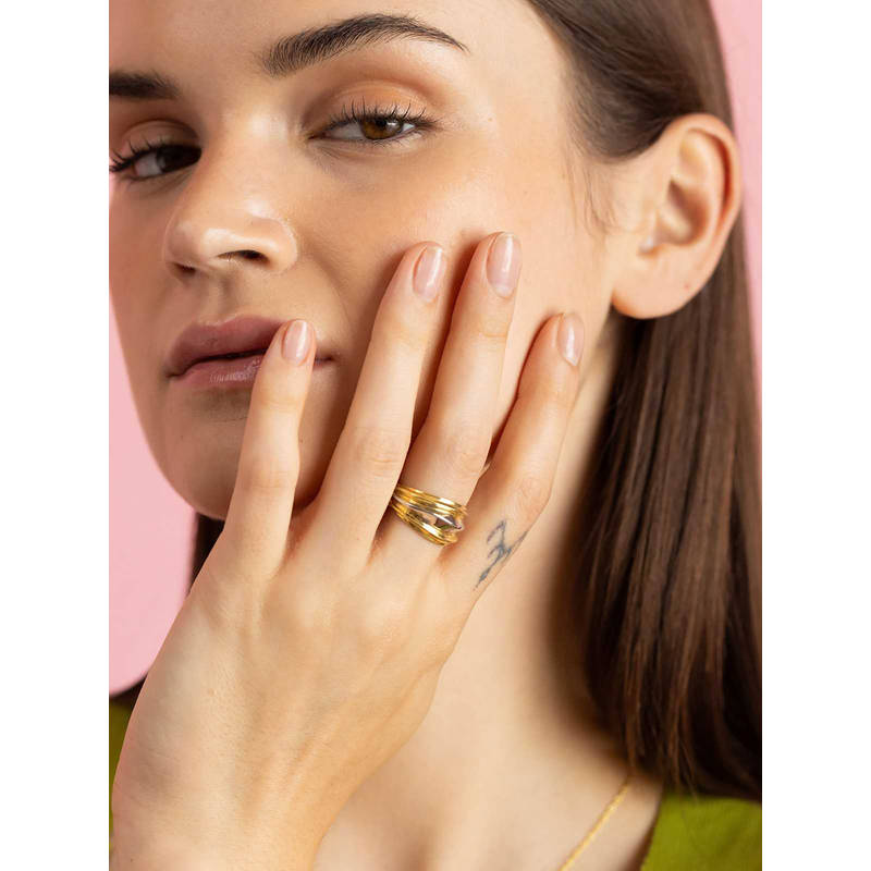 Nishani 925 Multi-Color Dual Tone signet Ring (5)