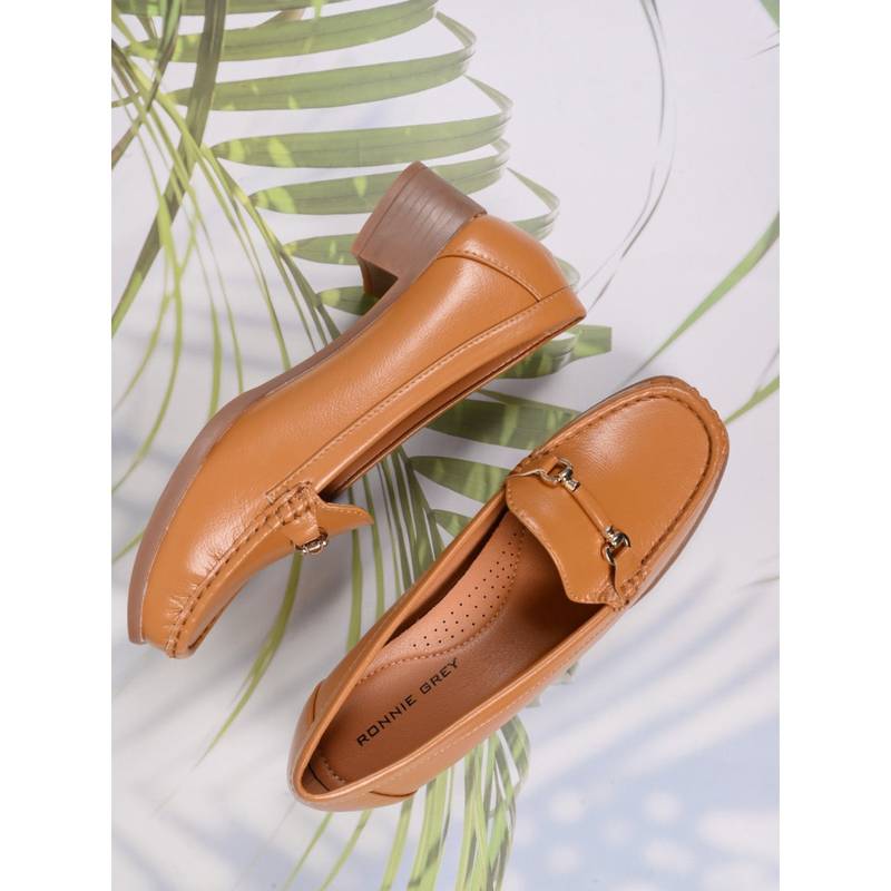 Ronnie Grey Women Tan Solid Loafers (EURO 36)