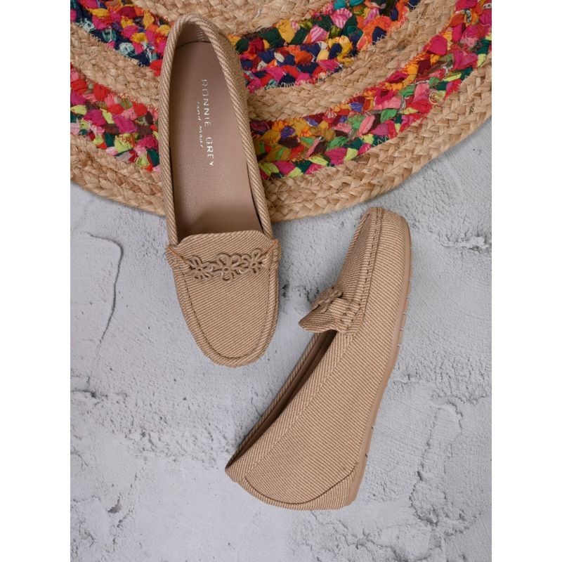 Ronnie Grey Women Brown Striped Wedge Heel Loafers (EURO 40)